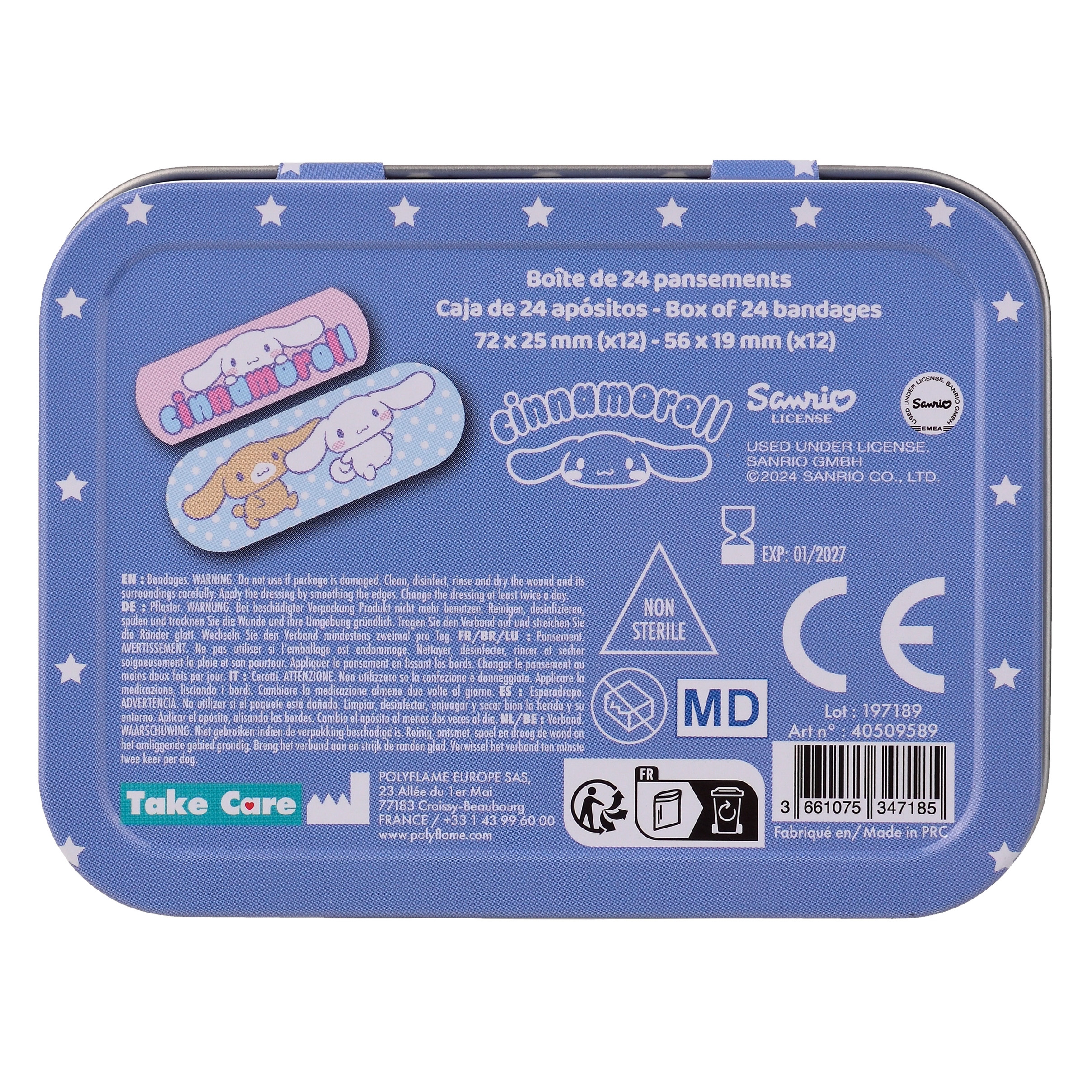 Cinnamoroll Plåster i Metallburk - 24 st - 2