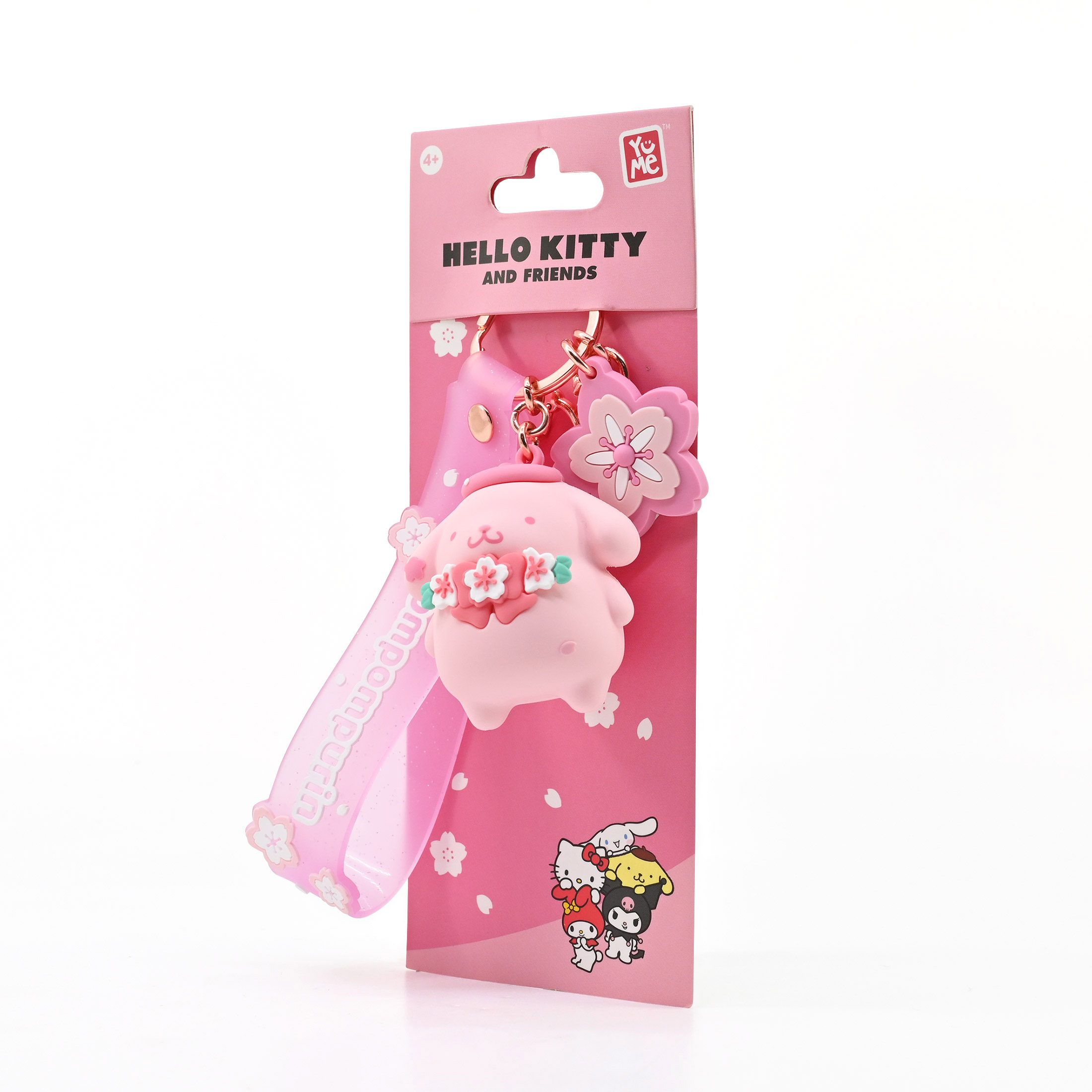 Pom Pom Purin 3D nyckelring/bag charm med silikonband - Sakura - 2