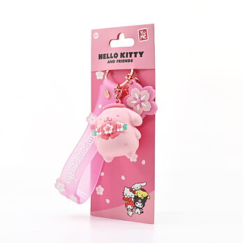 Pom Pom Purin 3D nyckelring/bag charm med silikonband - Sakura