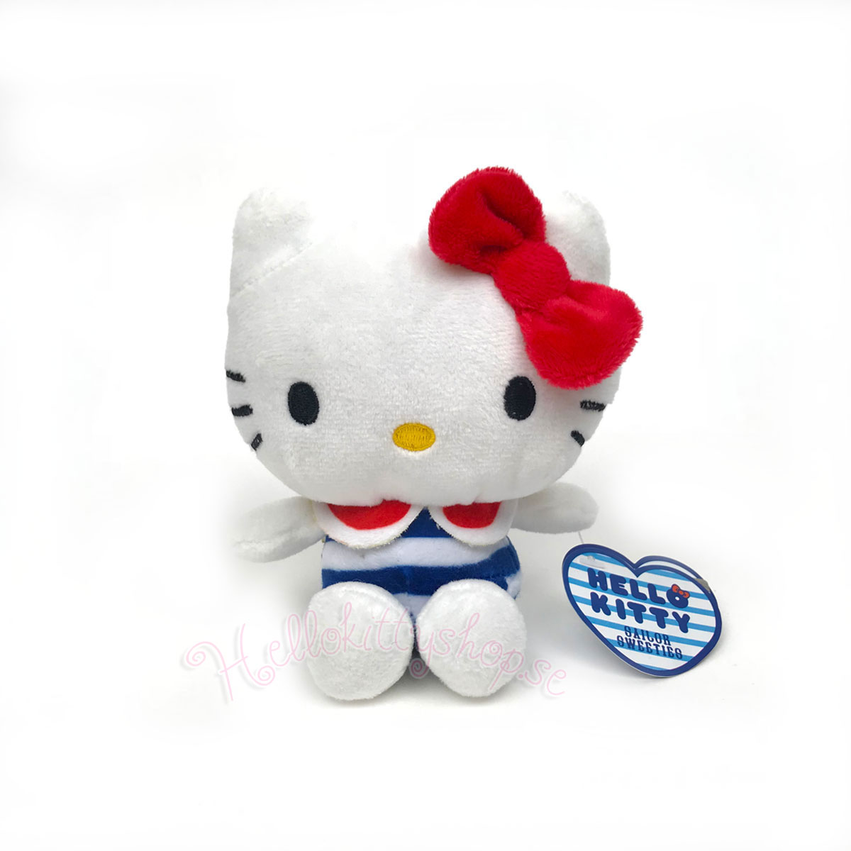 Hello Kitty Mjukis Gosedjur - Marin Randig Byxdress 14 cm - 5