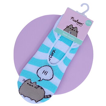 Pusheen Dam Strumpor Låga - Blå/vita invisible socks