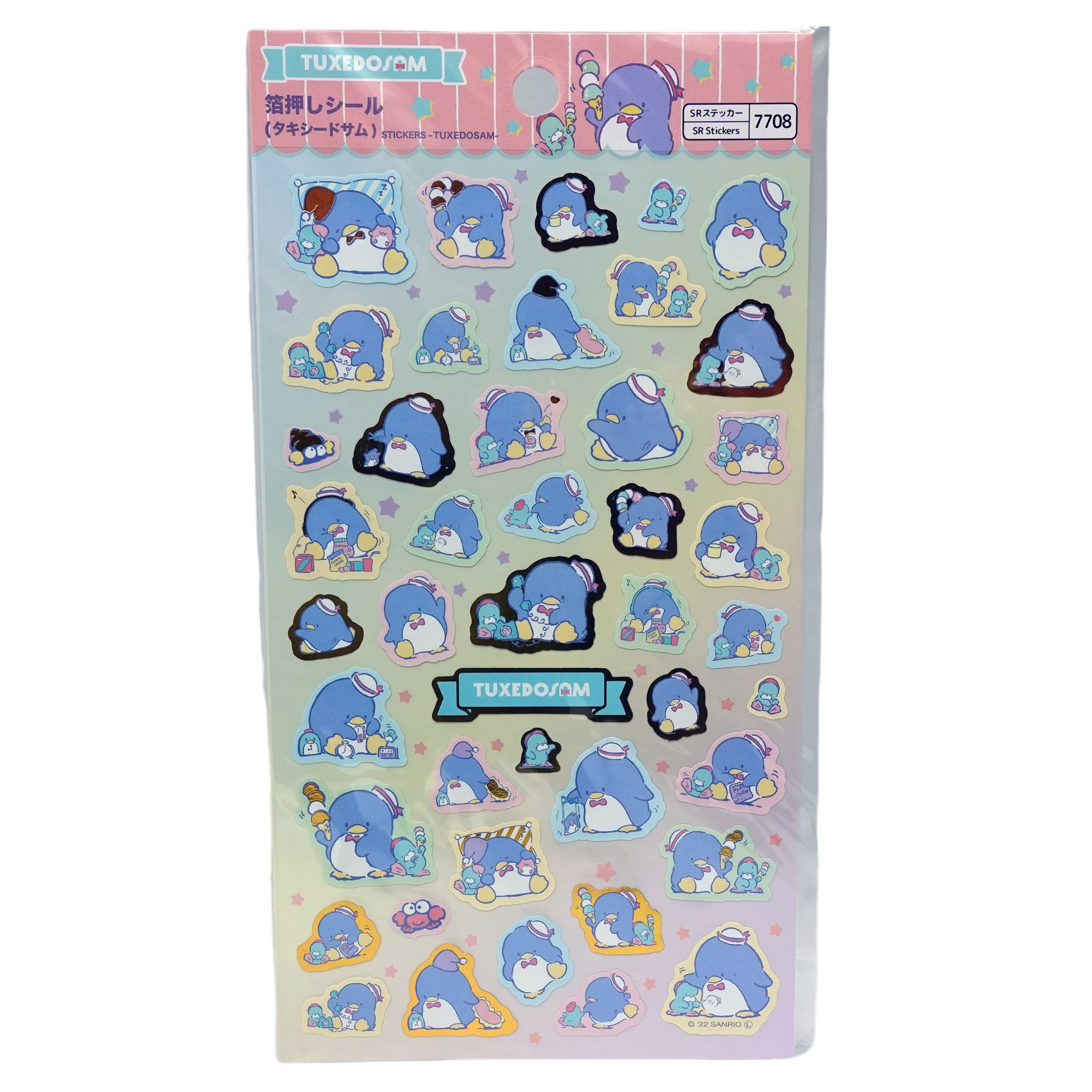 Sanrio Tuxedo Sam Stickers - Klistermärken med Guld detaljer