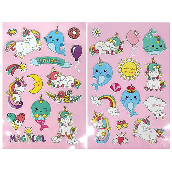 Kawaii Bubbel Unicorn Klistermärken 30 st