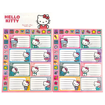 Hello Kitty Glitter Namn Etiketter 16 st + Klistermärken 40 st