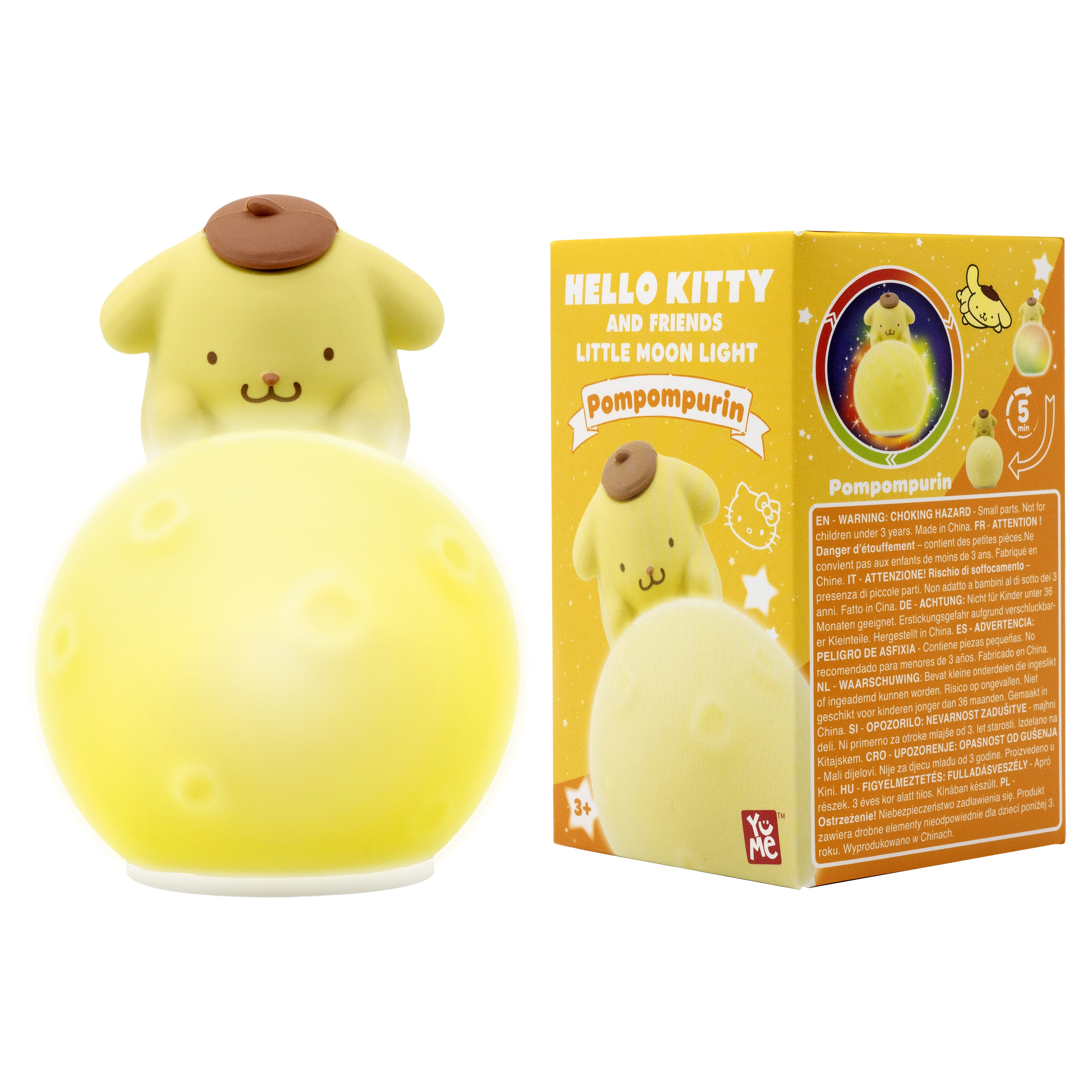 Pom Pom Purin Little Moon Lampa med 7 färger