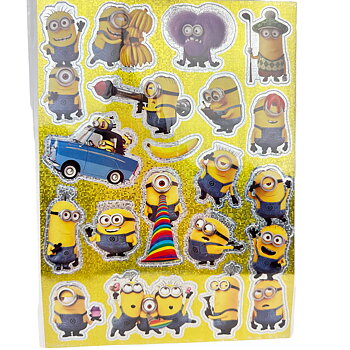 Minions Despicable Me Stort Ark med 18 st Laser Klistermärken