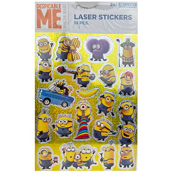Minions Despicable Me Stort Ark med 18 st Laser Klistermärken