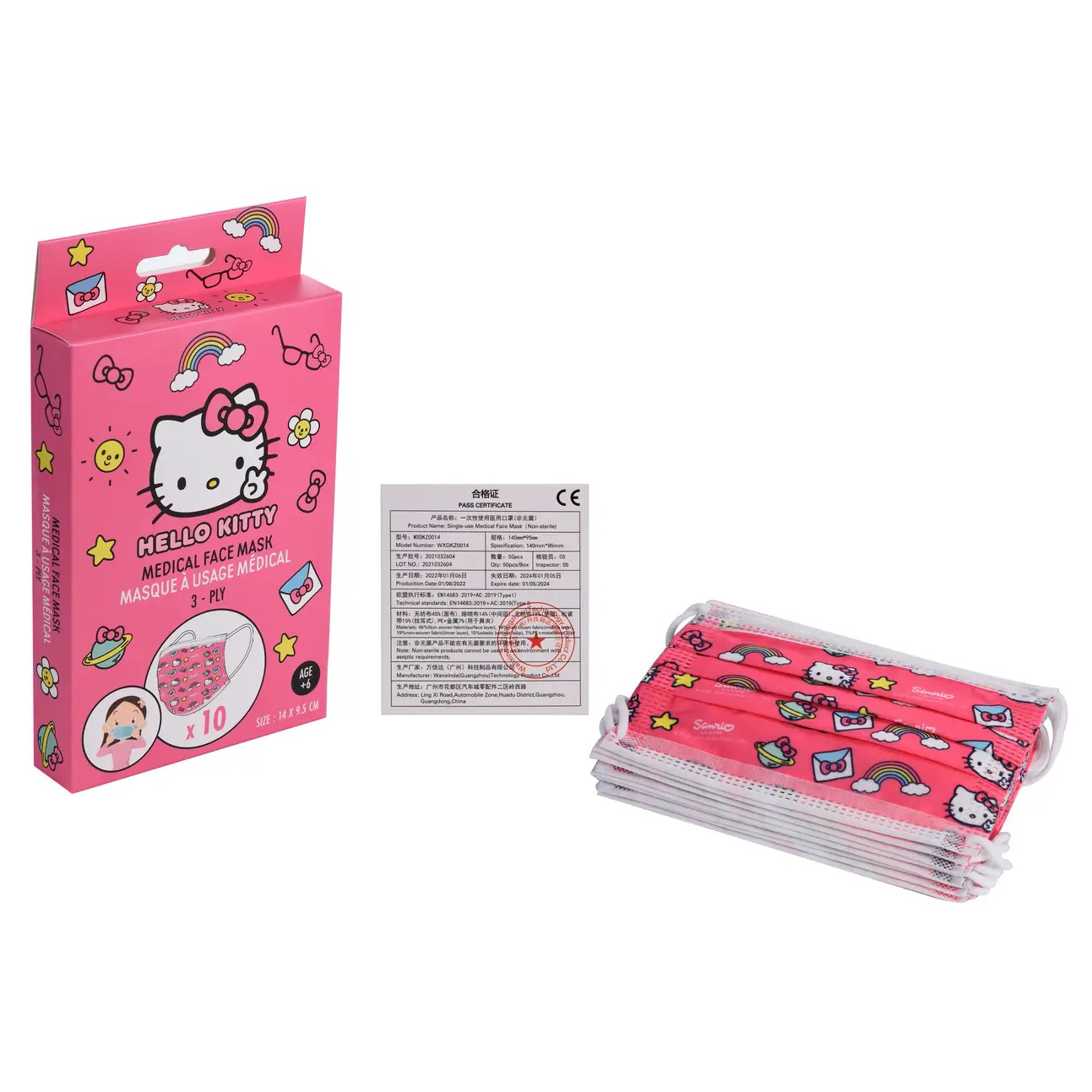 Hello Kitty Munskydd Face Mask 10-pack - 4