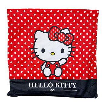 Hello Kitty Kuddfodral i Plysch 40 x 40 cm - Röd/Svart