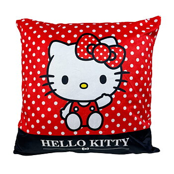 Hello Kitty Kuddfodral i Plysch 40 x 40 cm - Röd/Svart