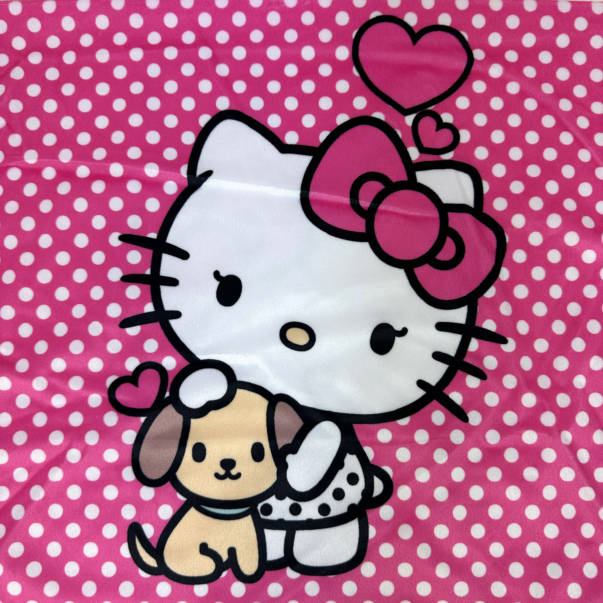 Hello Kitty Kuddfodral i Plysch 40 x 40 cm - Rosa/Vit - 3