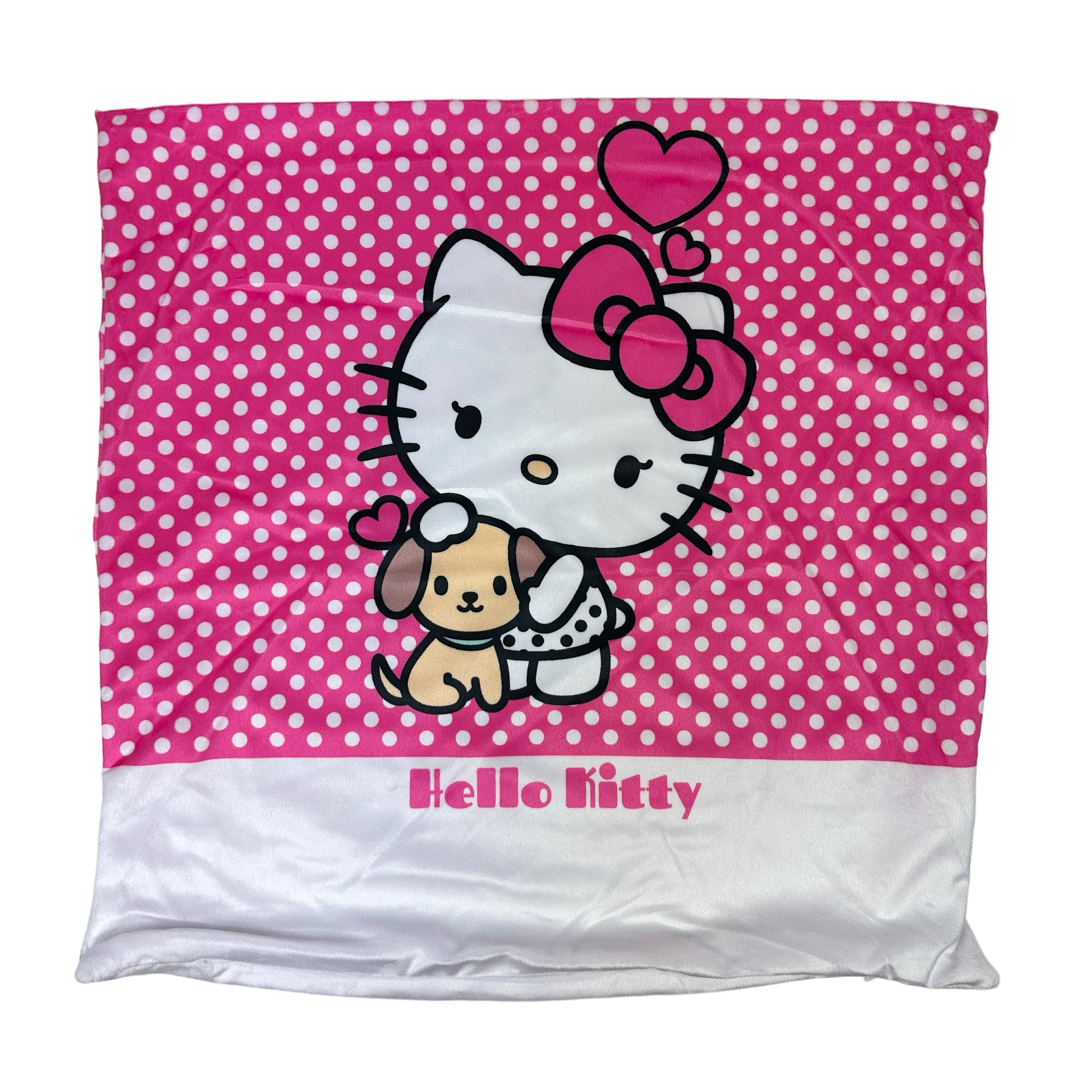 Hello Kitty Kuddfodral i Plysch 40 x 40 cm - Rosa/Vit - 2