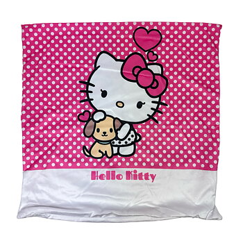 Hello Kitty Kuddfodral i Plysch 40 x 40 cm - Rosa/Vit