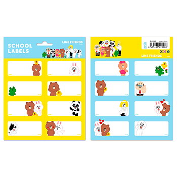 Line Friends Självhäftande Etiketter 16 st