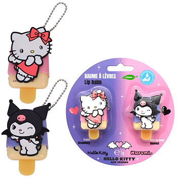 Sanrio Hello Kitty & Kuromi Set med 2 Läppbalsam