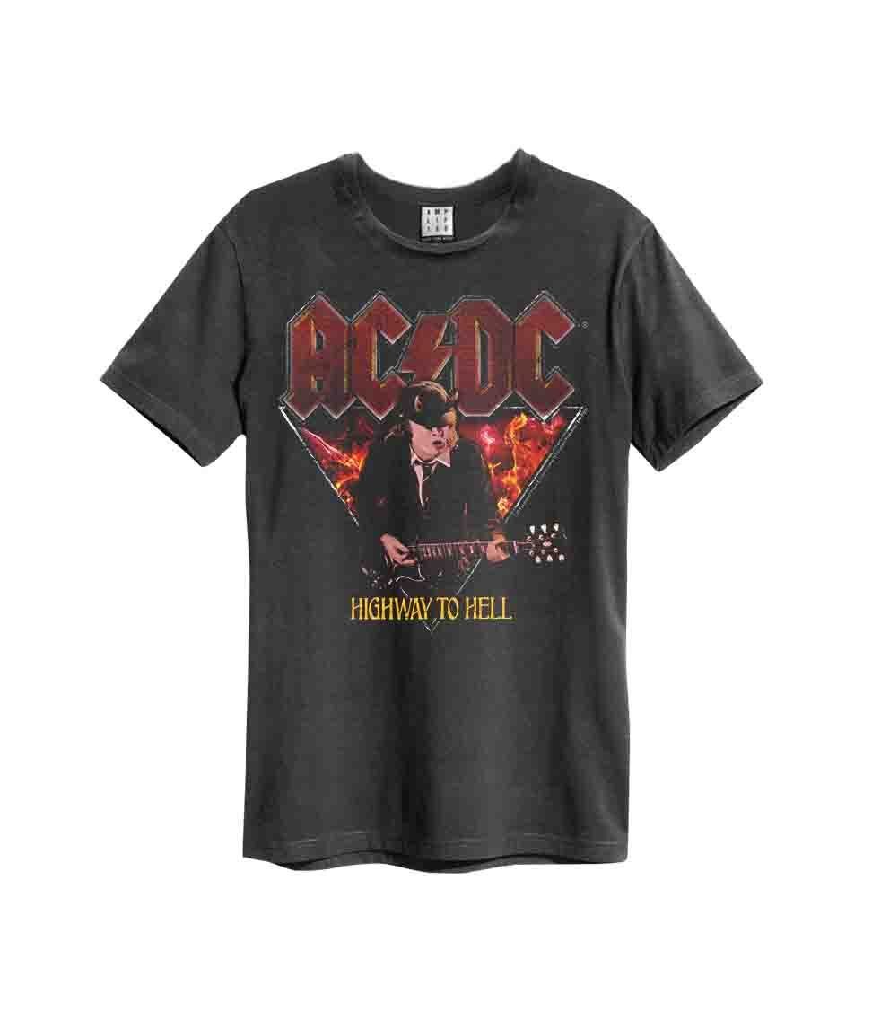 AC/DC Highway To Hell Amplified Vintage Charcoal T-Shirt - Rockzone