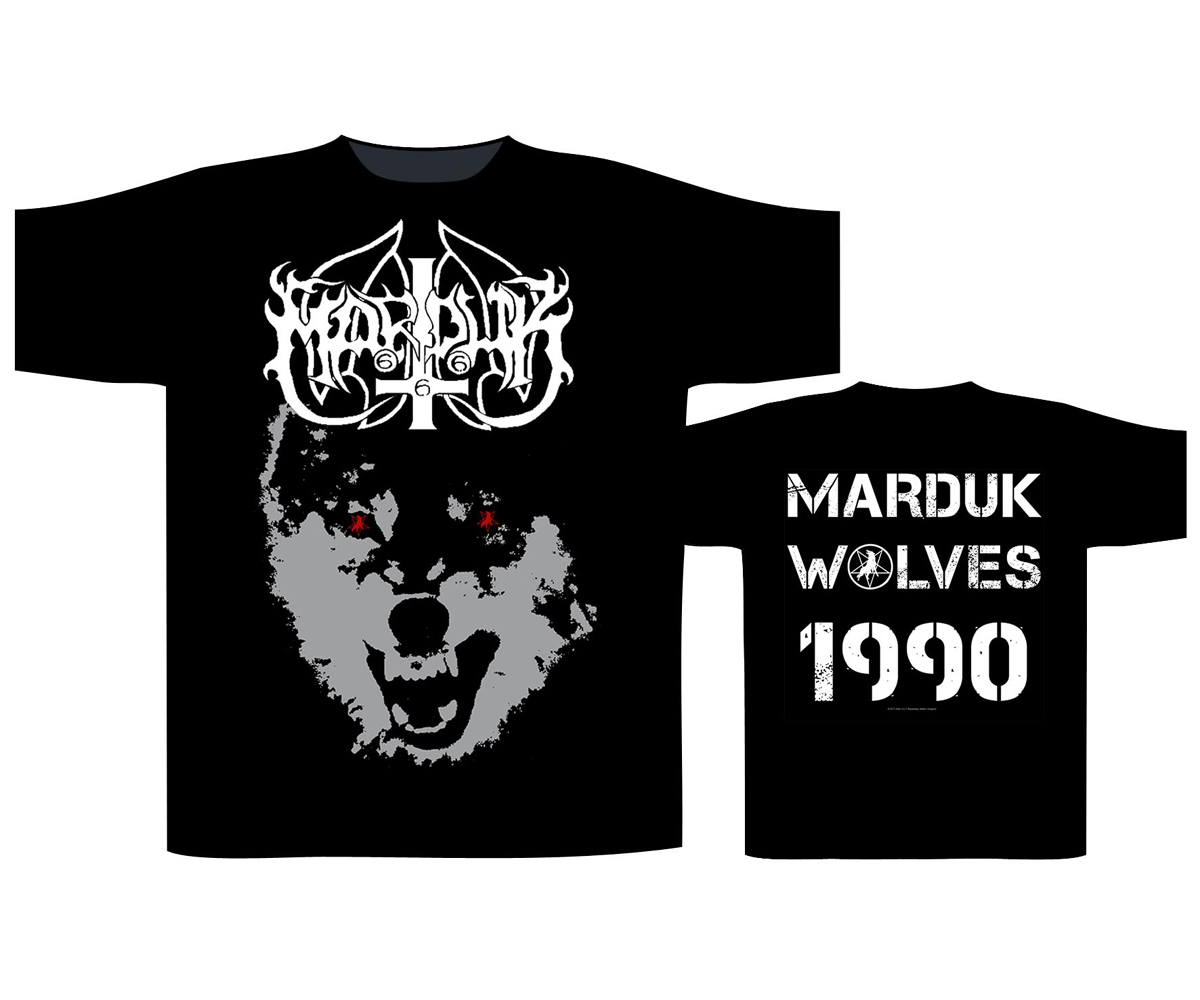 Marduk T Shirt Wolves Band Logo Nuovo Ufficiale Uomo Nero Size L