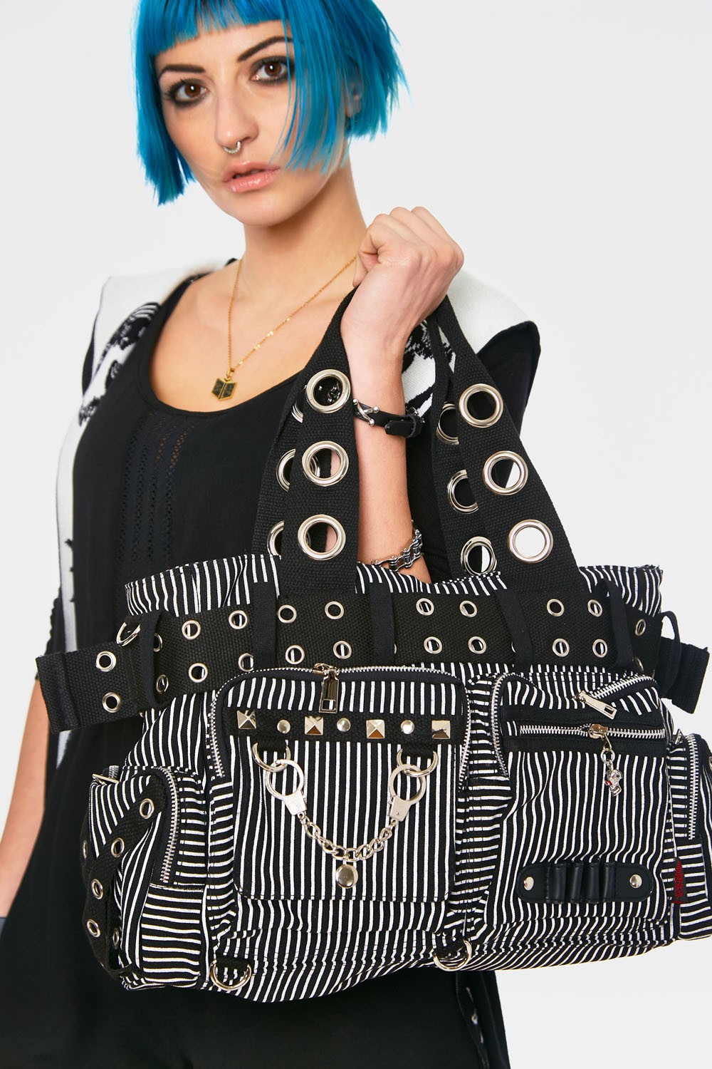  Handcuffs White Striped Bag Defekt - 2