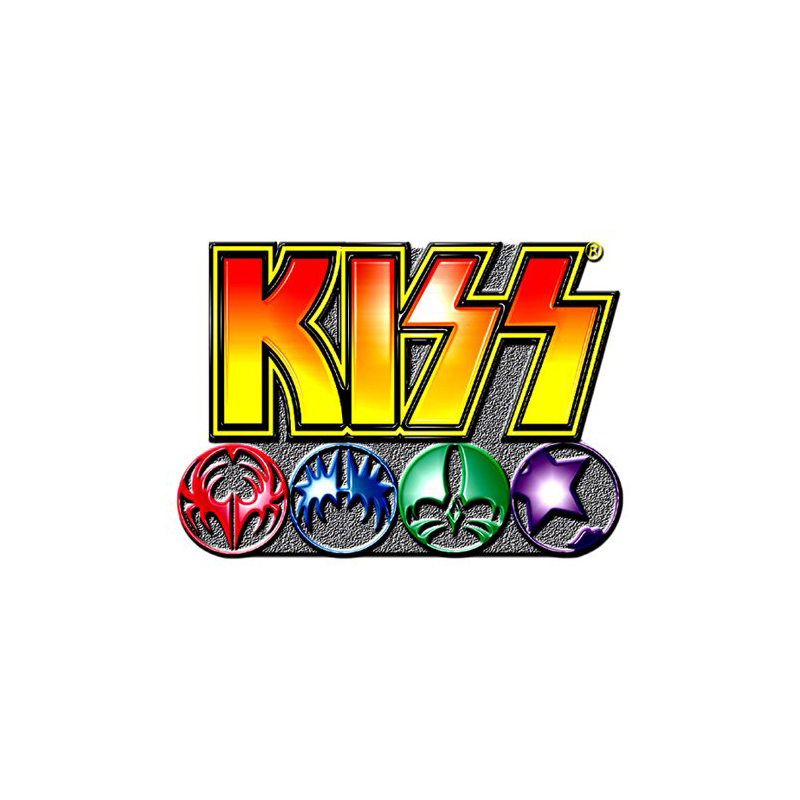 Kiss Logo & Icons Stud Pin Badge