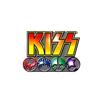 Kiss Logo & Icons Stud Pin Badge