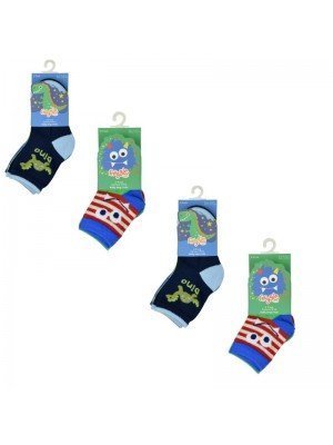 Baby Boys Monster/Dino Design Socks 3 Pack