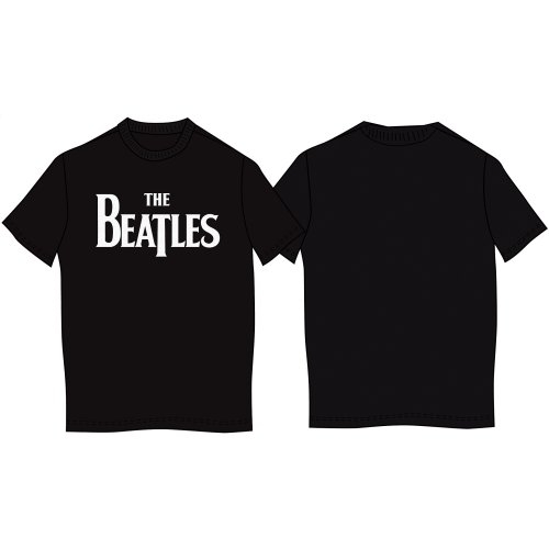 The Beatles Logo Drop T Black T-Shirt