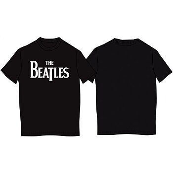 The Beatles Logo Drop T Black T-Shirt