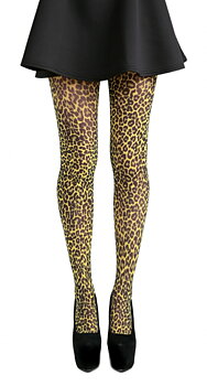 Tights Printed Small Leopard Flo Yellow
