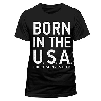 Bruce Springsteen Born White Text T-Shirt