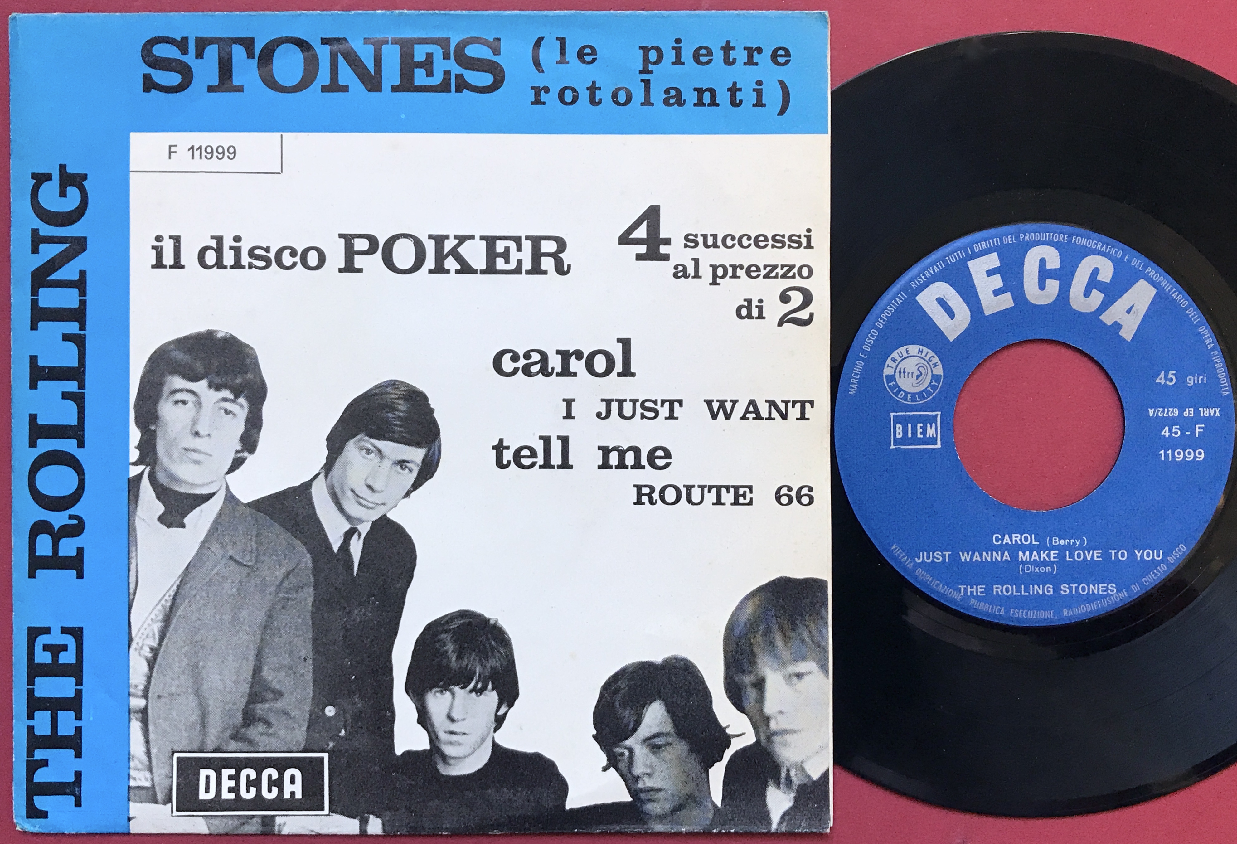 ROLLING STONES - Carol +3 Italian EP Blue PS 1964