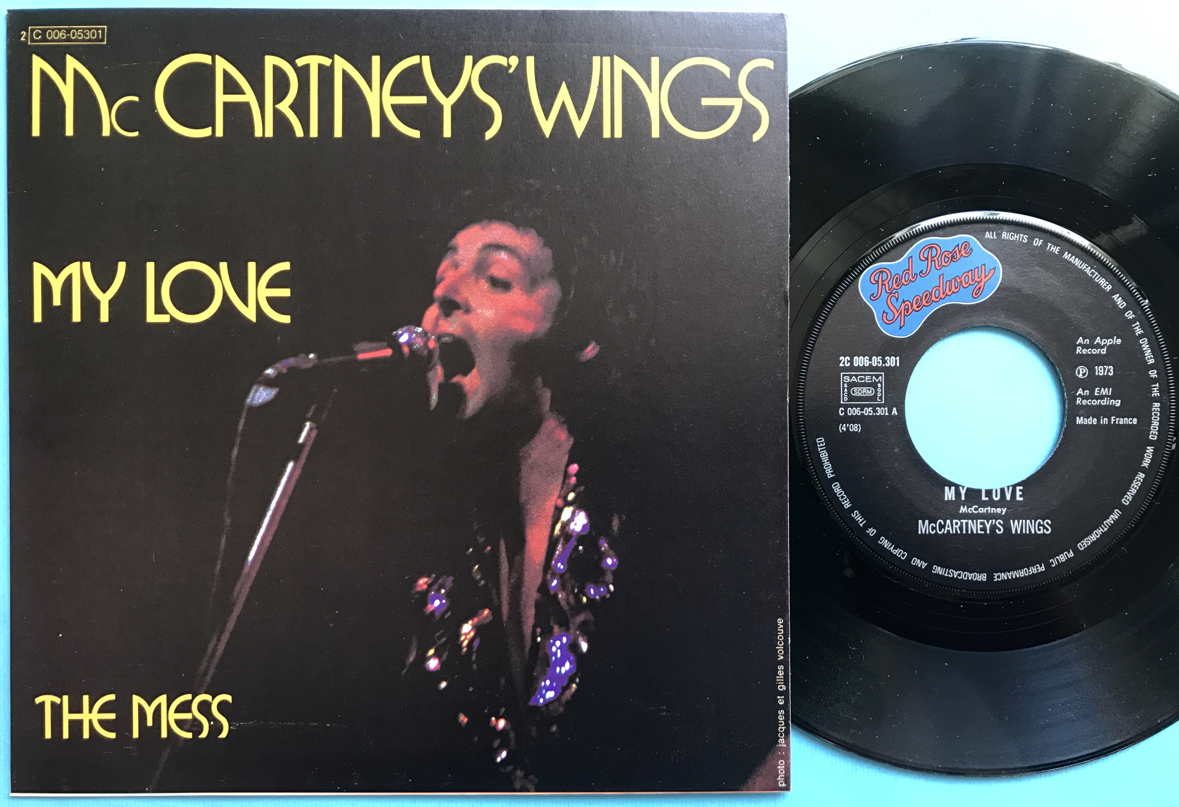 PAUL McCARTNEY & WINGS (Beatles) My love 7" Fransk PS 1973