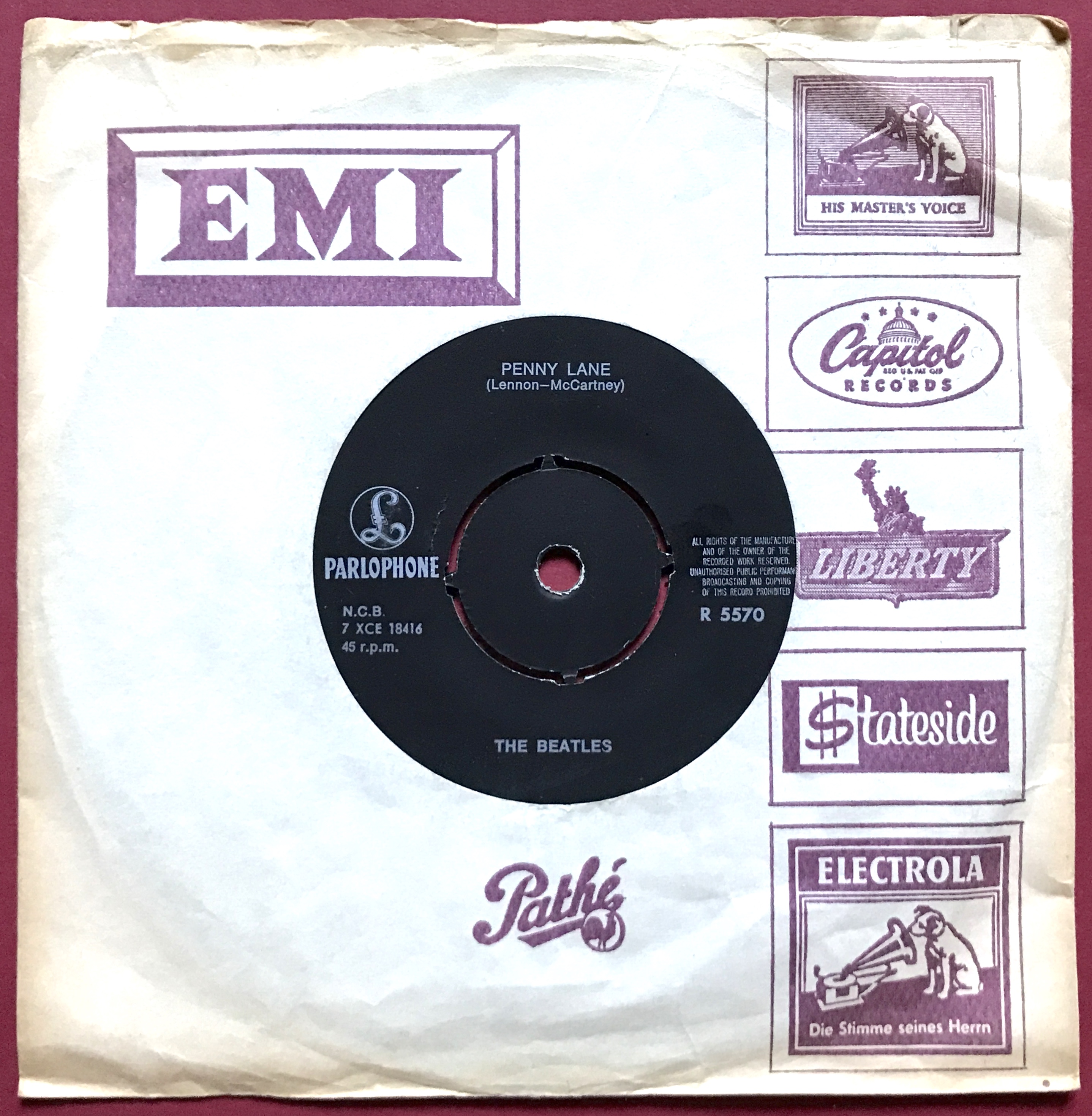 BEATLES - Penny Lane Finnish 7" 1967 