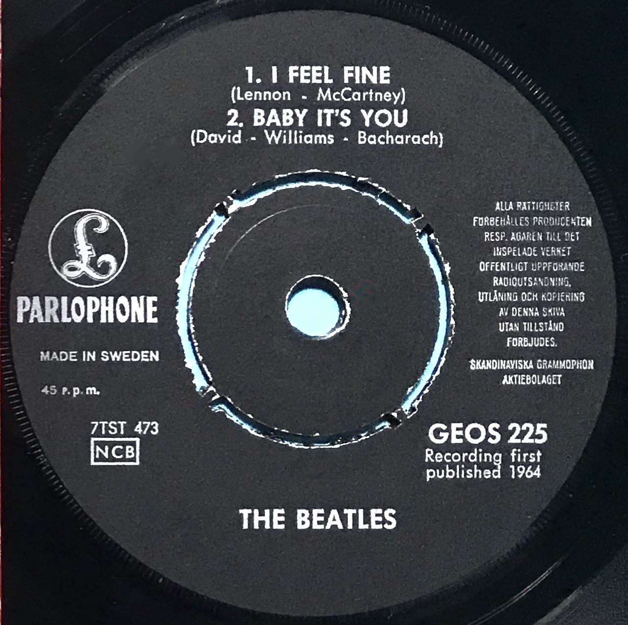 BEATLES - I feel fine +3 Swe EP 1964 - 3