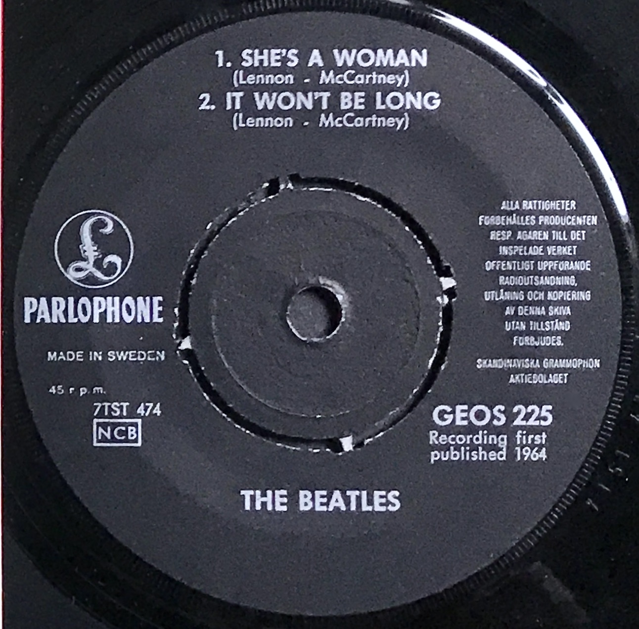 BEATLES - I feel fine +3 Swe EP 1964 - 4