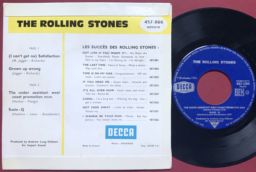 ROLLING STONES - Satisfaction +3 Fransk EP 1965 - 2
