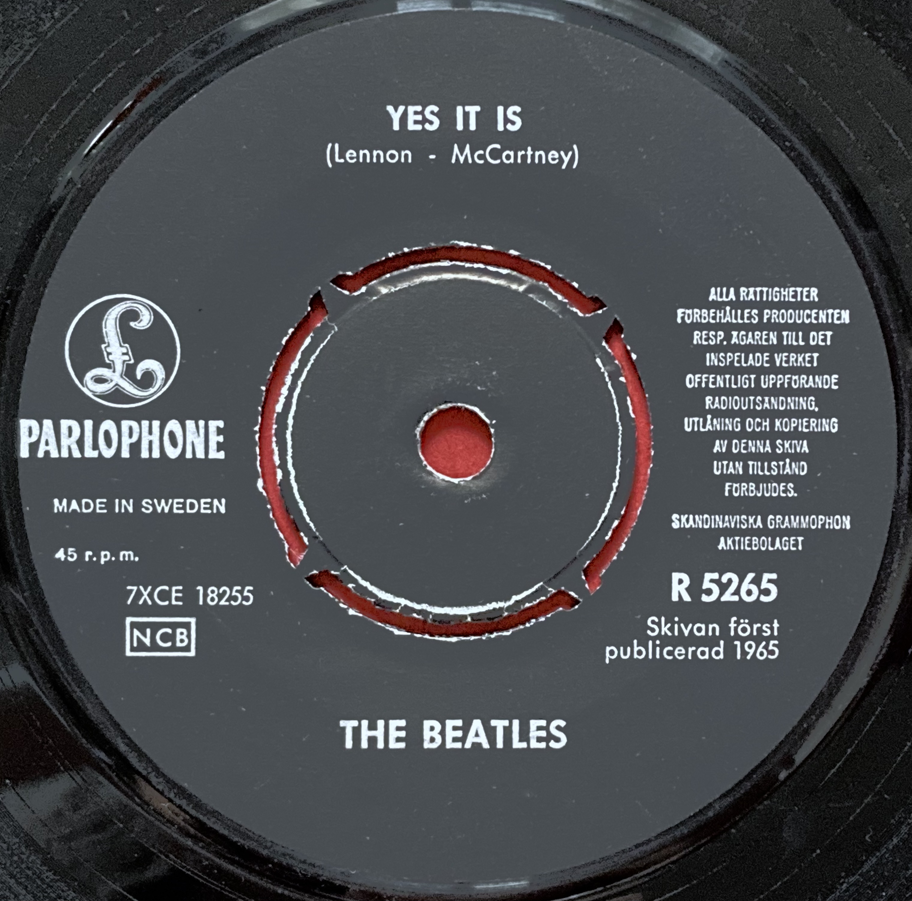 BEATLES - Ticket to ride 7" Citrongul Swe PS 1965 - 4
