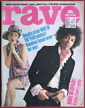 RAVE - Juli 1967 JIMI HENDRIX omslag