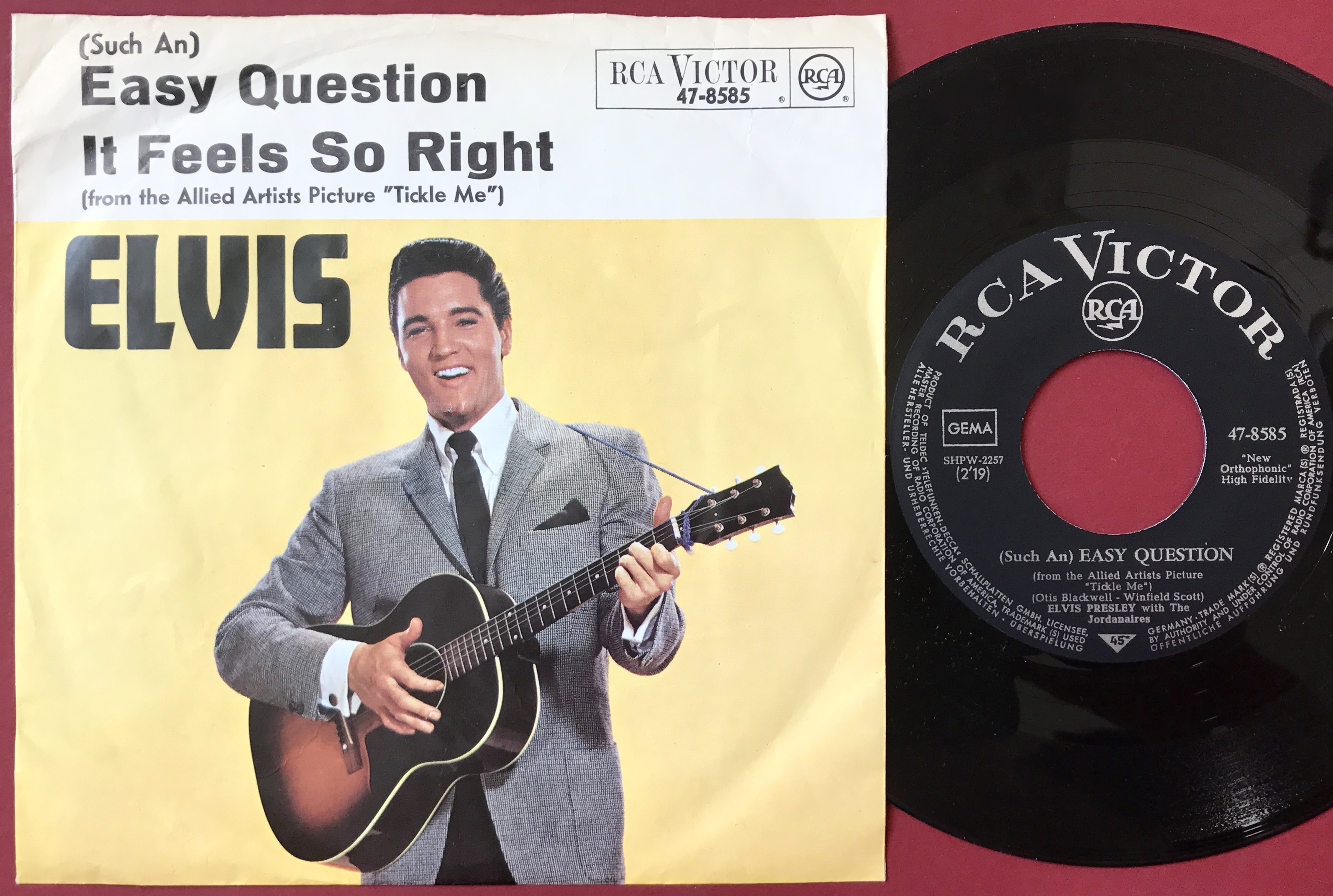 ELVIS PRESLEY - Easy question 7" Ger "Devil"&nbsp;PS 1965