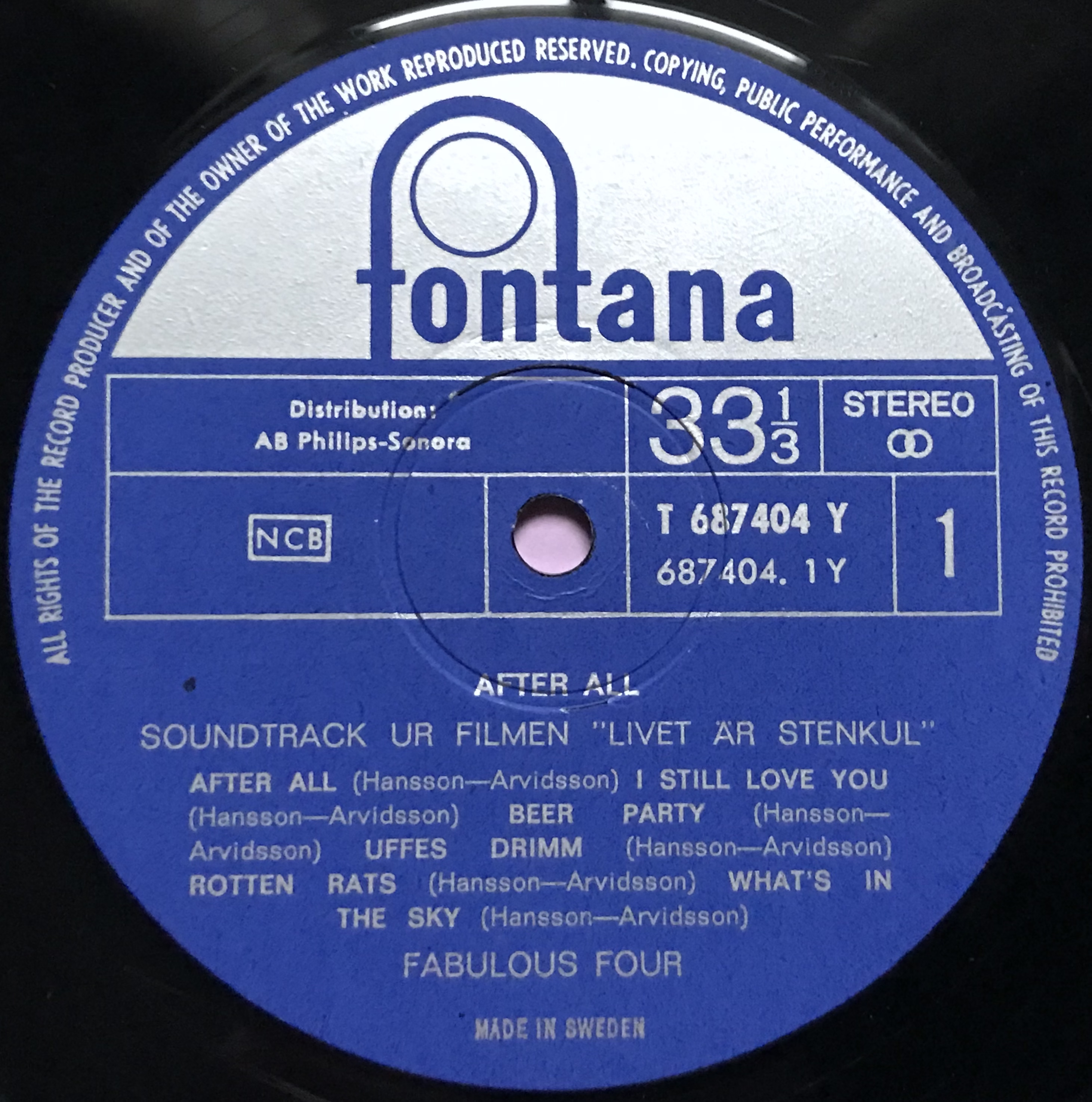 FABULOUS FOUR - After all Swe-orig LP 1967 - 3