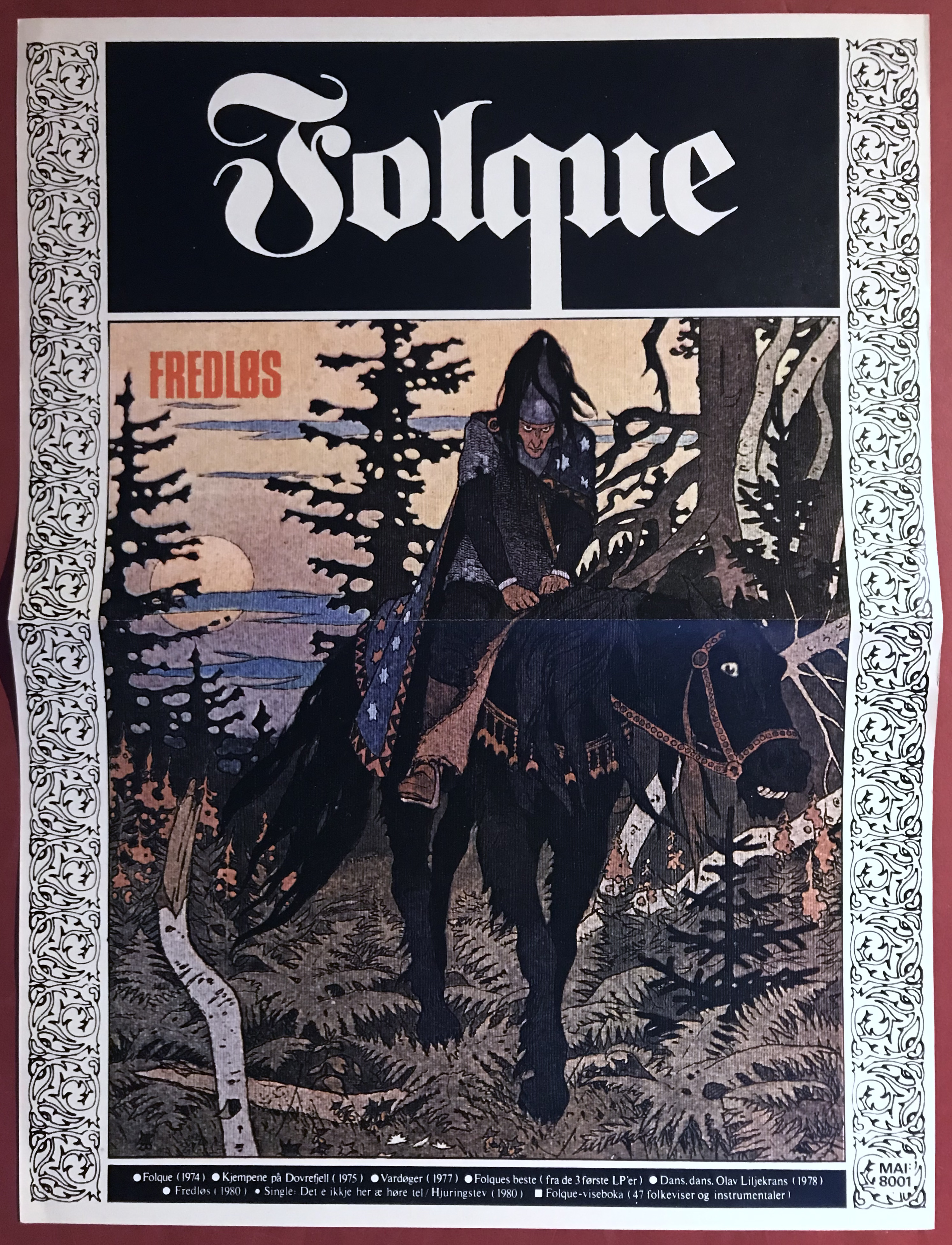 FOLQUE - Fredlös Norsk orig LP 1980 - 5