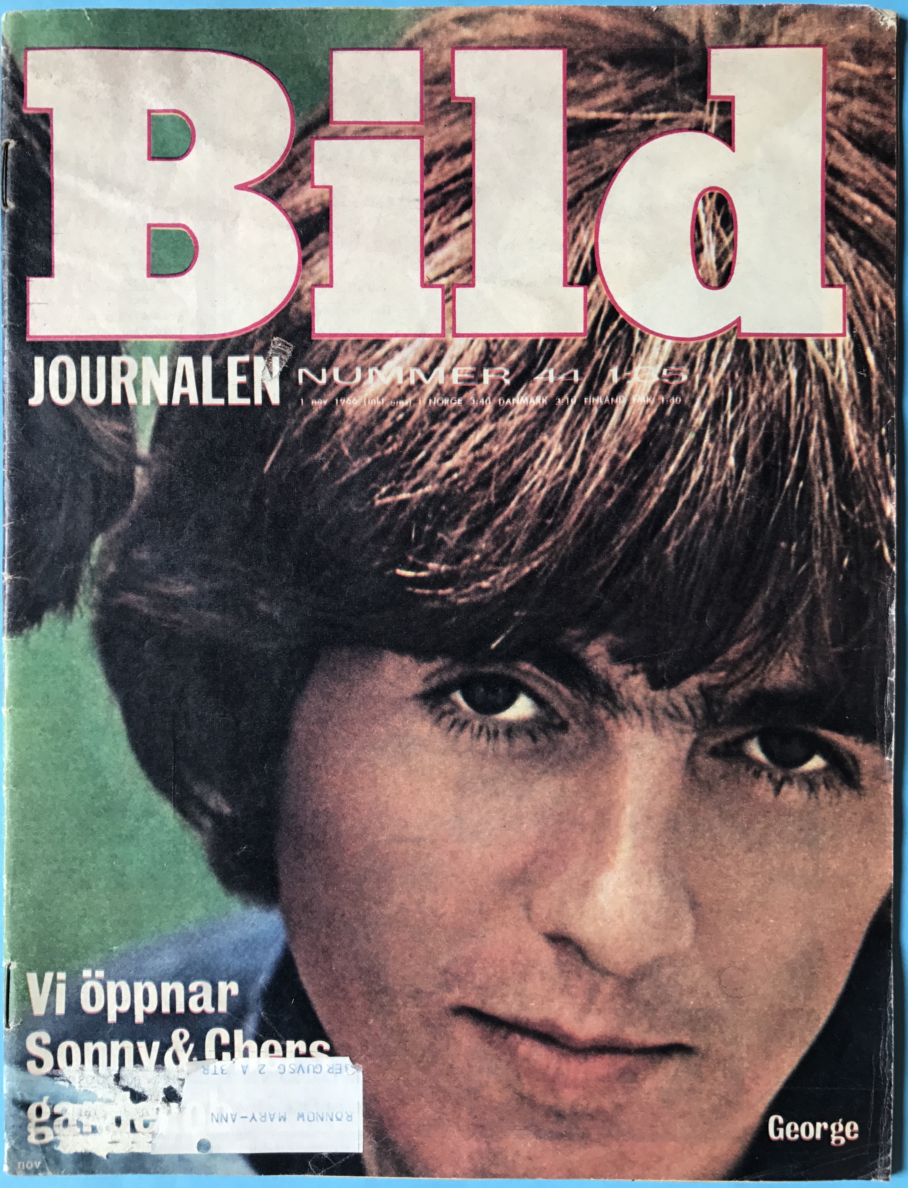 BILDJOURNALEN - nr 44 1966 BEATLES George & Ringo omslag