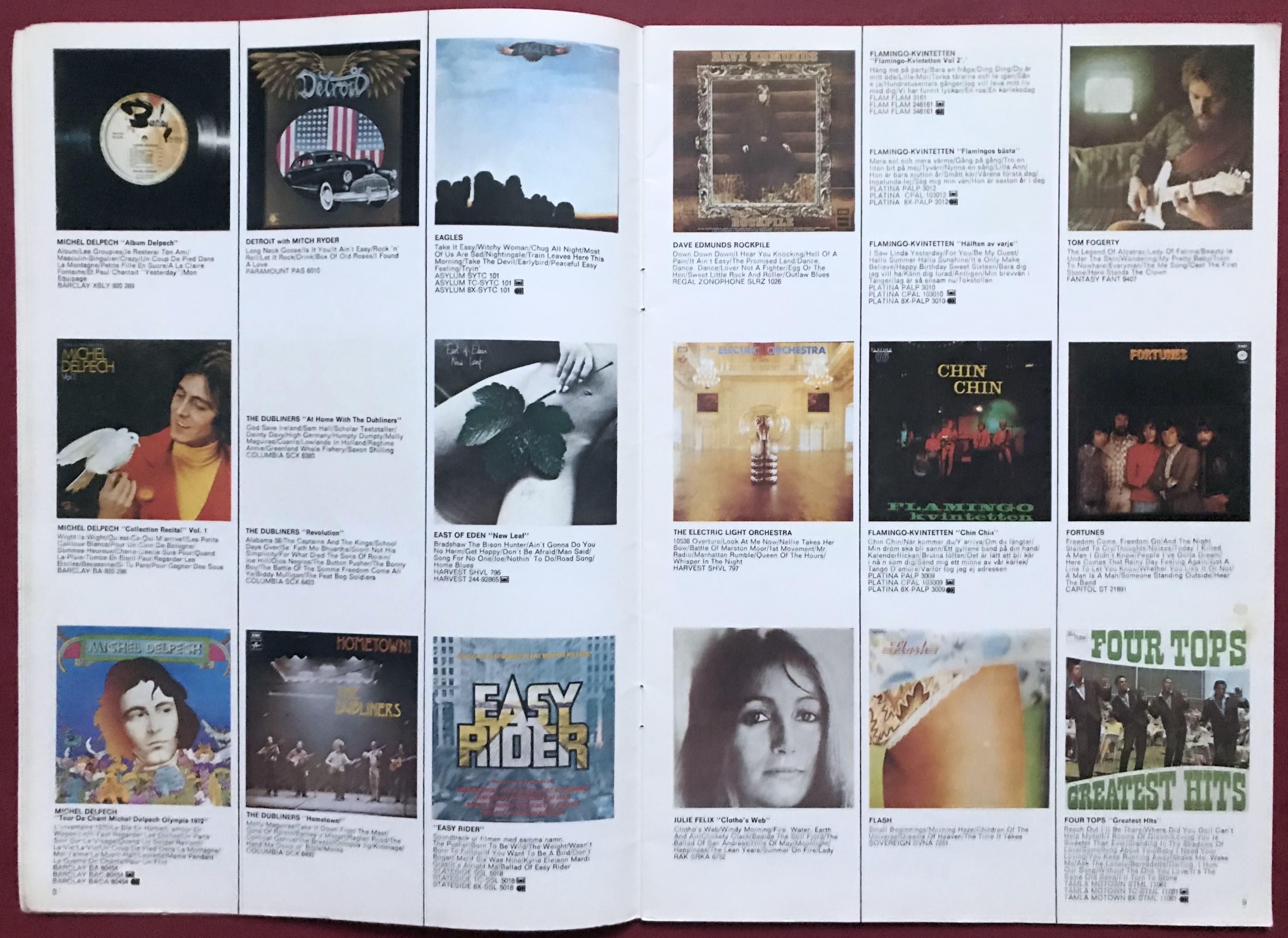 MUSIC, MUSIC, MUSIC - Svensk 1972 EMI skivkatalog CREEDENCE omslag - 5