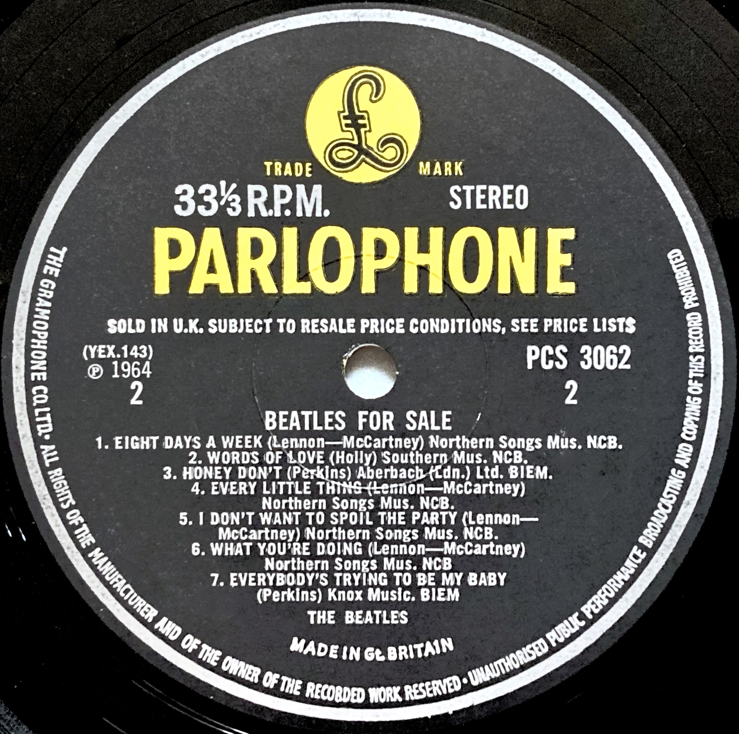 BEATLES - For sale "LOSSER" Misprint Stereo UK LP 1964 - 7