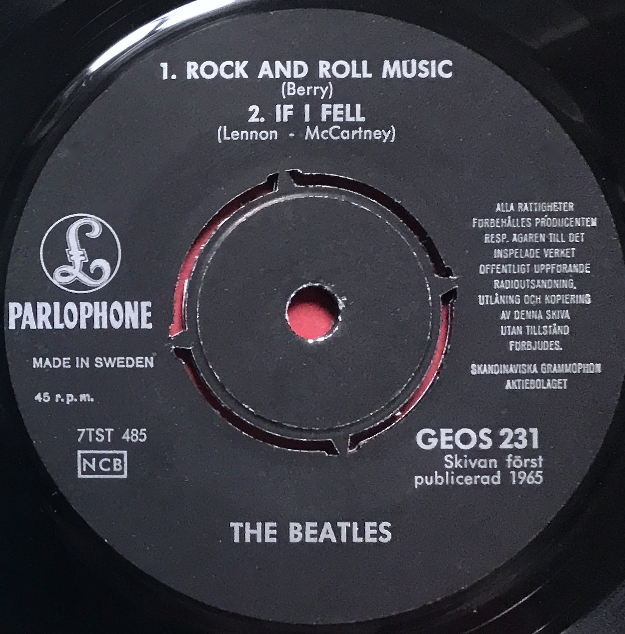 BEATLES - Rock and roll music +3 Swe EP 1965 - 3