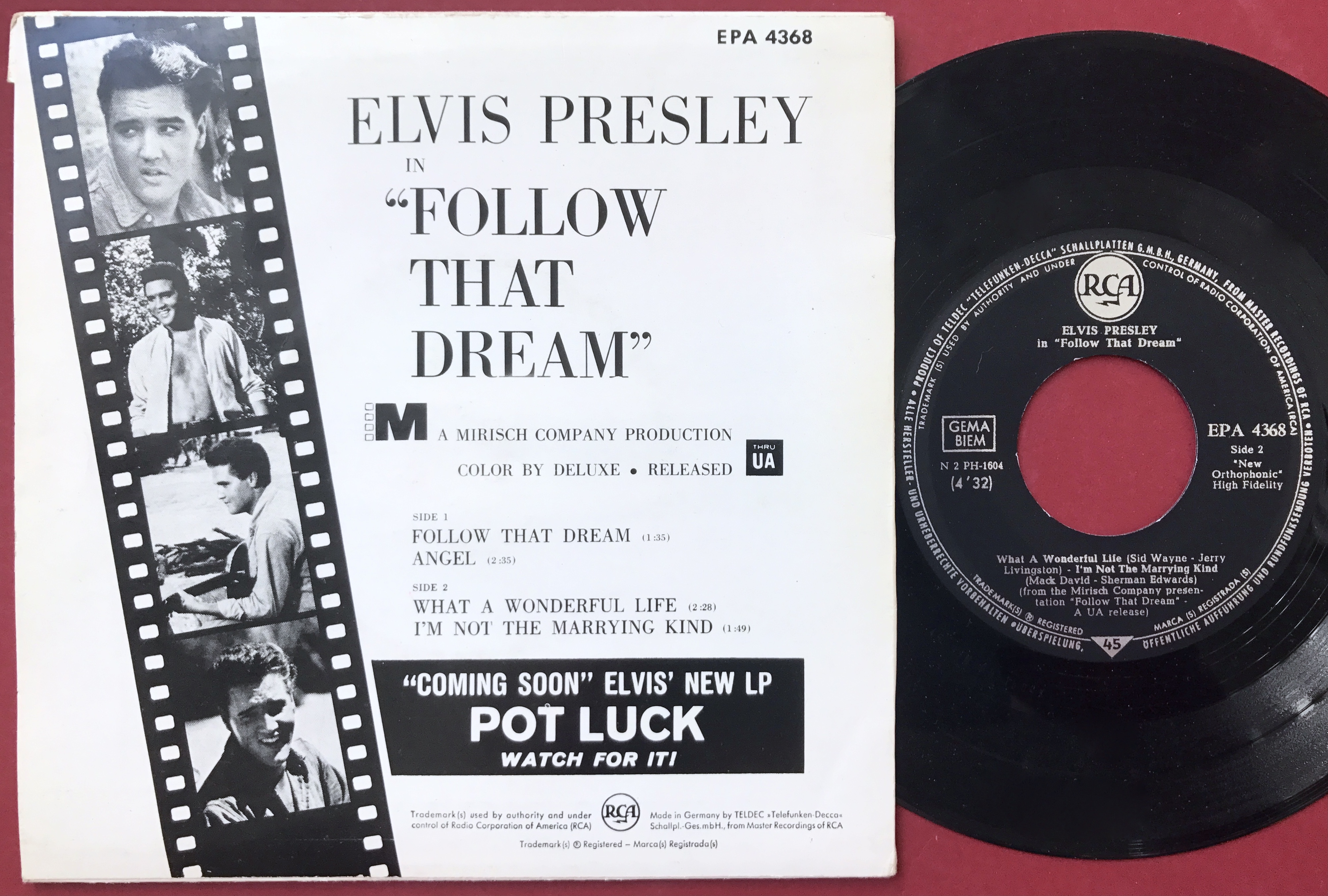 ELVIS PRESLEY - Follow that dream +3 German EP 1962 - 2