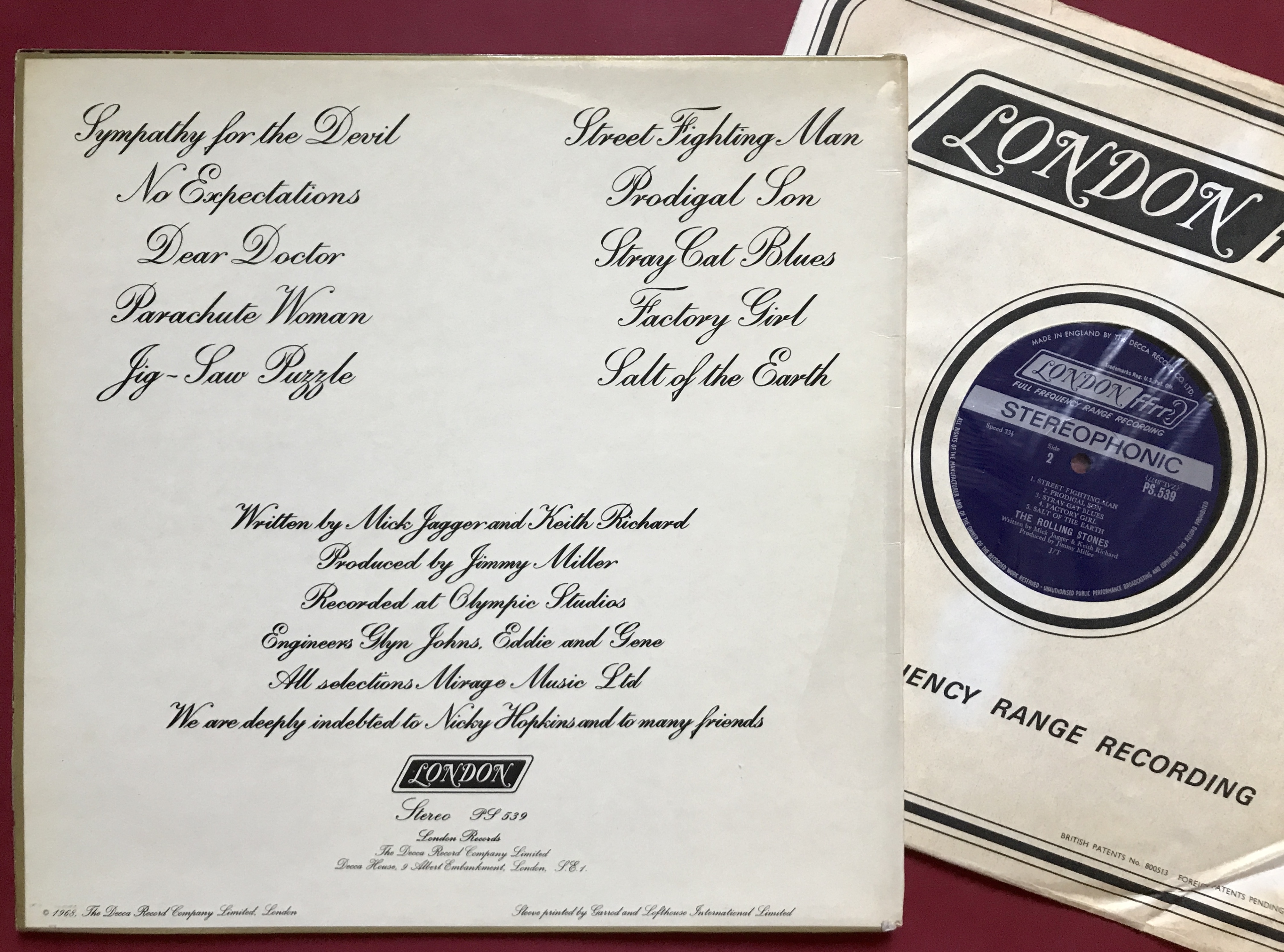 ROLLING STONES - Beggars Banquet UK-orig LONDON EXPORT LP 1968 - 2