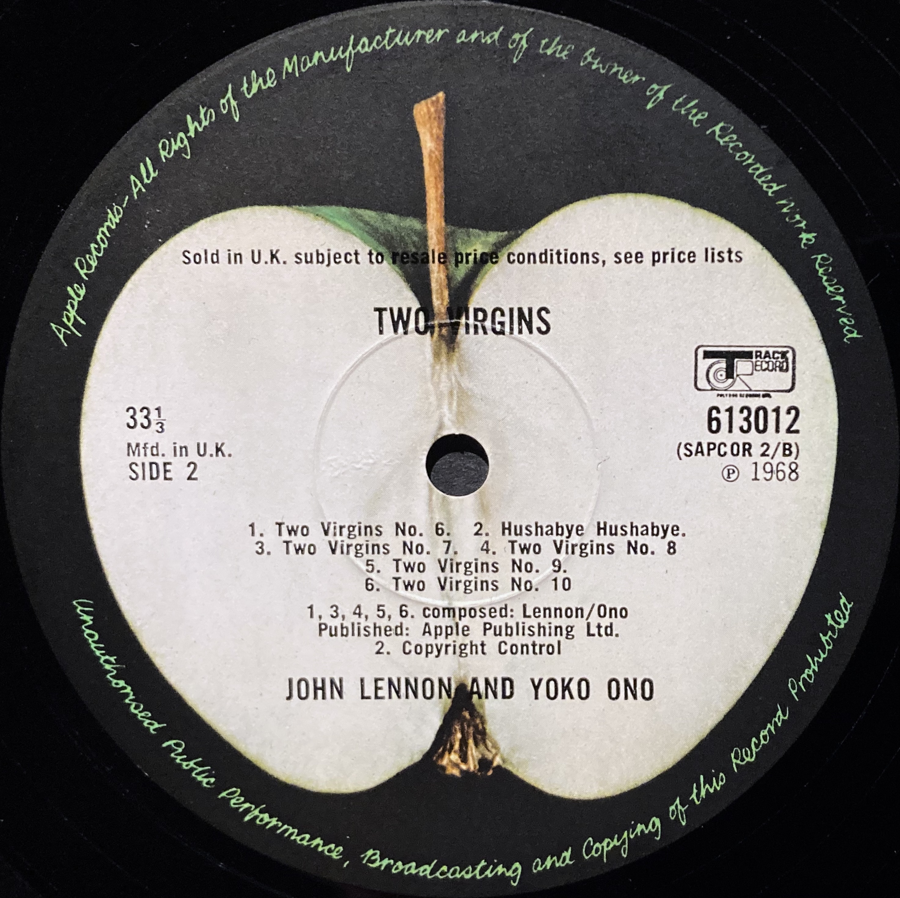 JOHN LENNON & YOKO ONO - Two virgins MONO cover UK-orig LP 1968 - 4