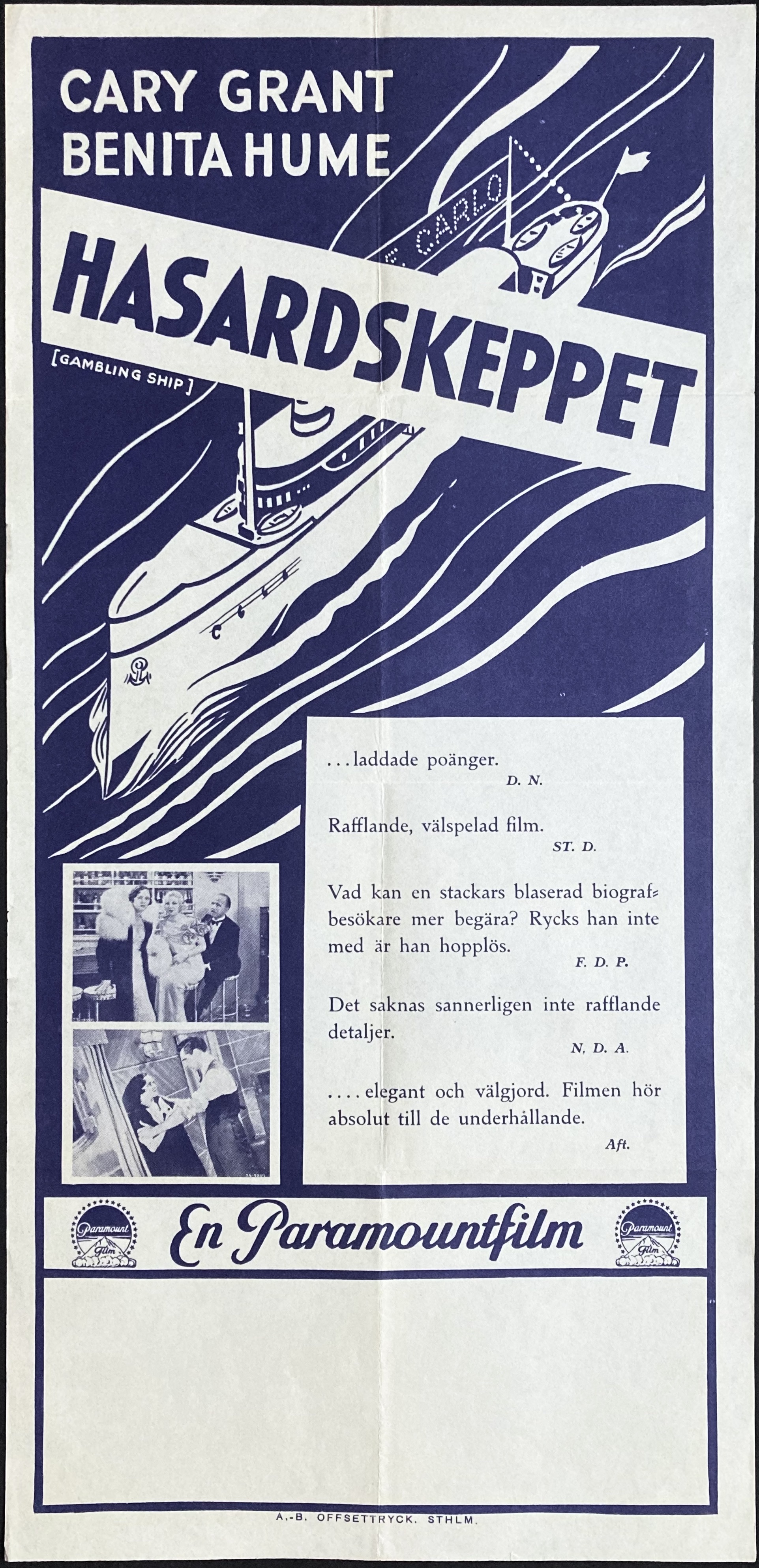 HASARDSKEPPET (1933)