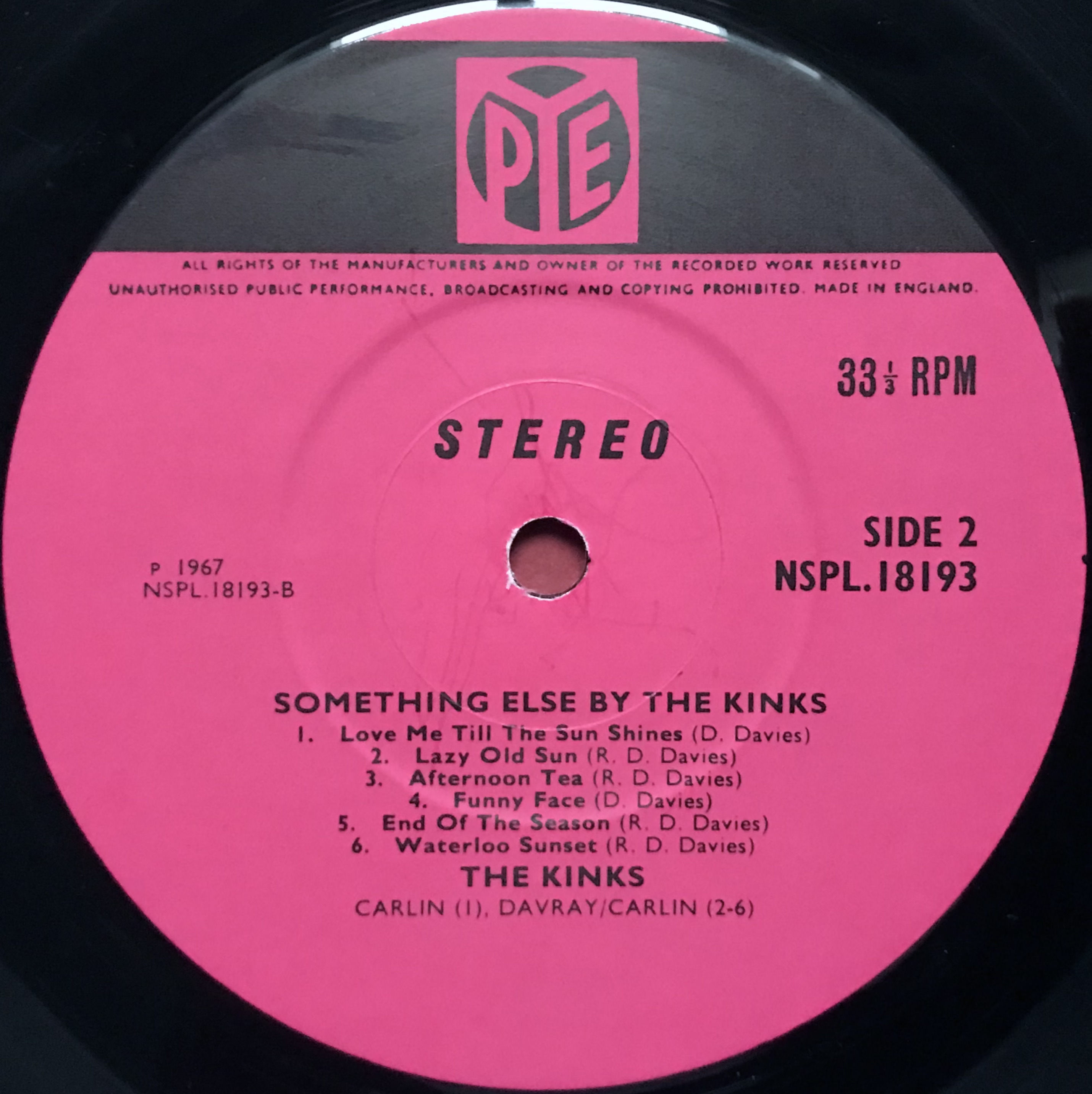 KINKS☆Something Else By The Kinks UK Pye KINKS☆Something Else By