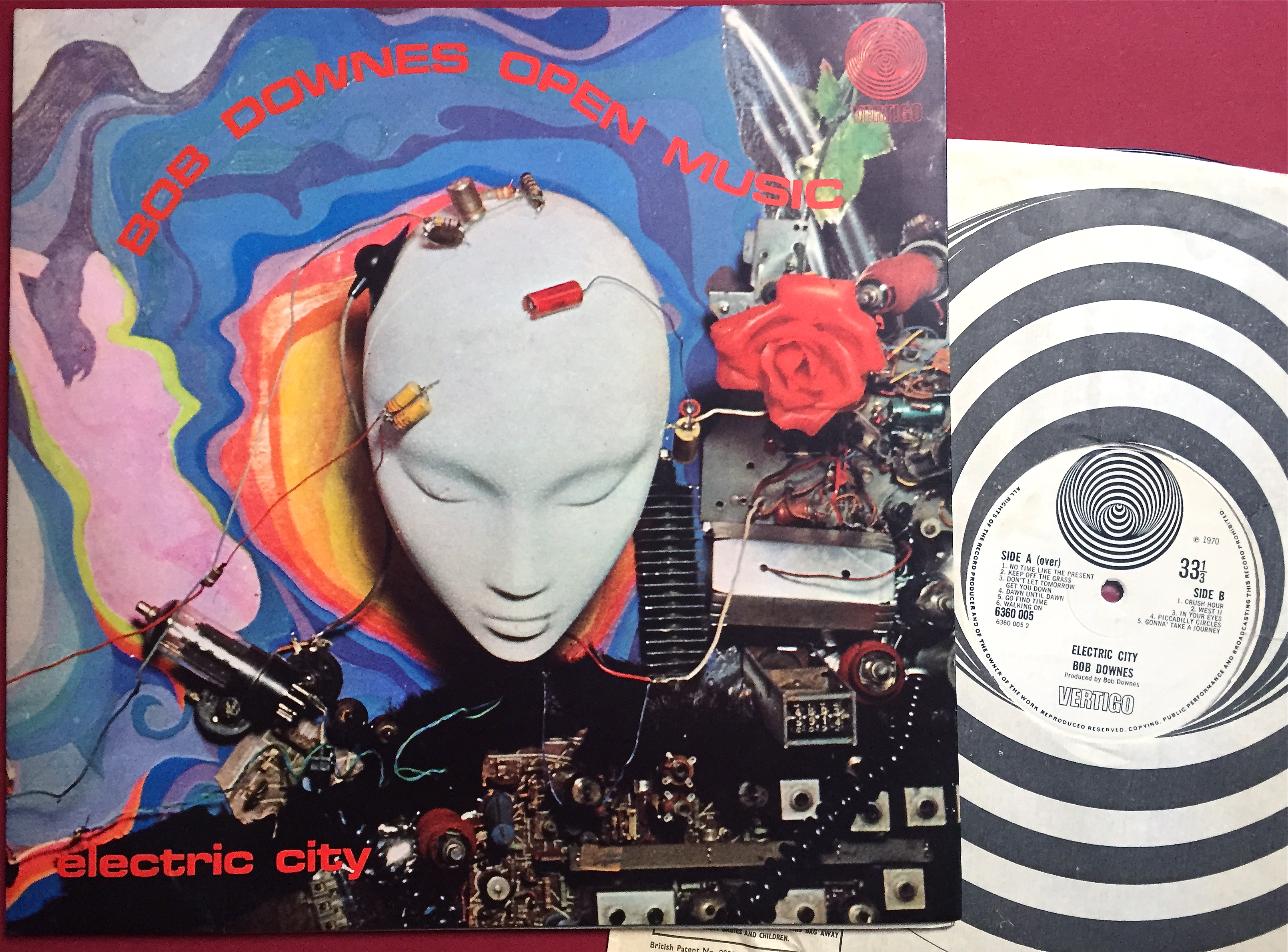 BOB DOWNES OPEN MUSIC - Electric city UK-orig Vertigo LP 1970
